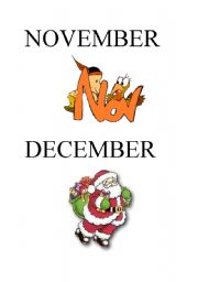English Worksheet: Months of the year - November, December