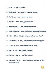 English Worksheet: to be