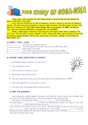 English Worksheet: The Story of Coca Cola - Passive Voice