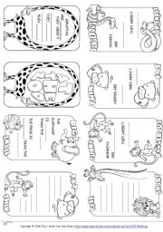 English Worksheet: Describing Animals Mini Book