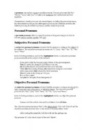 English worksheet: pronouns 2