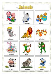 animals vocabulary list (2) - ESL worksheet by barbie77