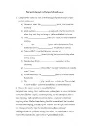 English Worksheet: Past perfect simple vs past perfect continuous