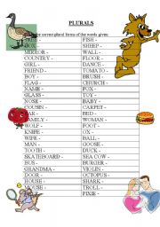 English Worksheet: Plurals