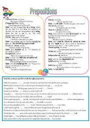 English Worksheet: PREPOSITIONS 2