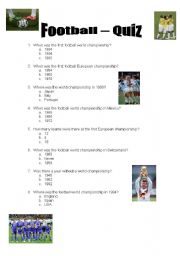 English worksheet: Football-Quiz