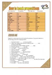 English Worksheet: Teaching prepositions