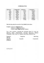 English worksheet: Comparatives