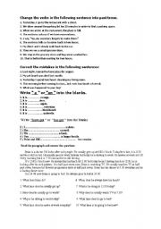 English Worksheet: exercises