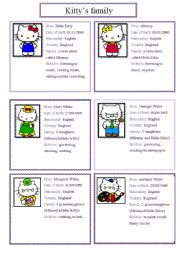 English Worksheet: Kittys family
