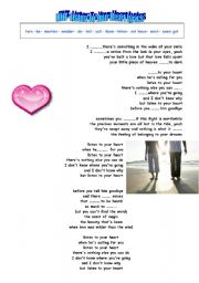 English Worksheet: LISTEN TO YOUR HEART