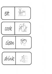 English Worksheet: verbs domino
