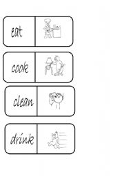 English Worksheet: verbs domino