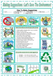 English Worksheet: Making Suggestions  :   Lets save the environment