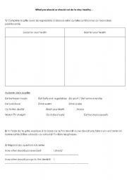 English Worksheet: You should/shouldnt ...