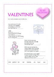 English worksheet: valentines