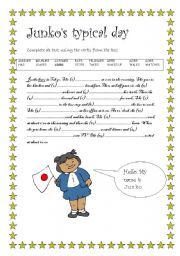 English Worksheet: Junkos typical day