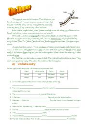 English Worksheet: The Zipper (simple present and past tenses)