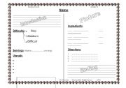 English Worksheet: recipe form