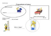 English worksheet: Prepositions of place part 1/2