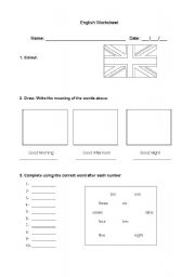 English worksheet: Worksheet with several contents