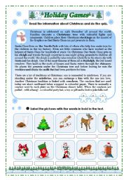 English Worksheet: Holiday Games