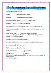 English Worksheet: Simple present or present continuous