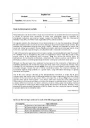 English Worksheet: Globalization - Test