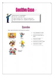 English worksheet: Genitive case