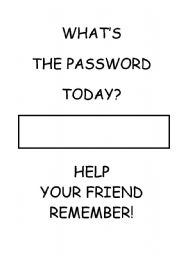 English Worksheet: whats the password today