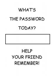 English worksheet: whats the password today