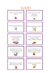 FOOD SPEAKING CARDS: A MORE SIMPLE VERSION