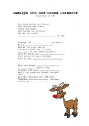 English Worksheet: Rudolph the red nosed reindeer