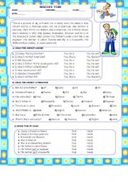 English Worksheet: Reading Time