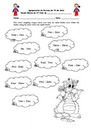 English worksheet: Help the sweet coughing dragon