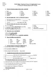 English worksheet: 8th grade 2nd exam