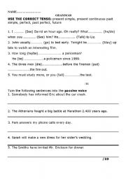 English Worksheet: General grammar test