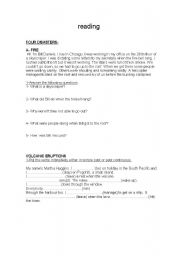 English Worksheet: PAST CONTINUOUS : reading & writing activities