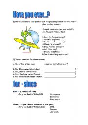 English Worksheet: Present Perfect activities