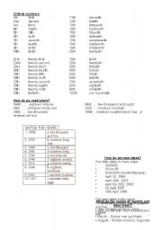 English Worksheet: DATES