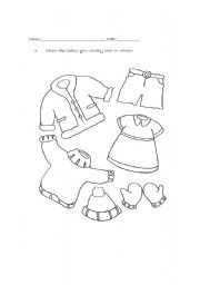 Clothes worksheets for Pre-Primary