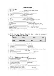 English Worksheet: comparisons -fill in the gaps