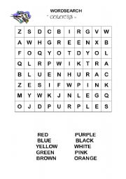 English Worksheet: Wordsearch: colours