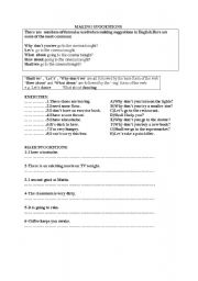 English Worksheet: making suggestion