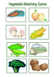 English Worksheet: Vegetable Matching Game