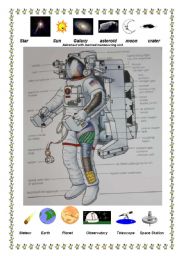 English Worksheet: Astronaut with manned manoeuvring unit