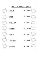 English Worksheet: Colours