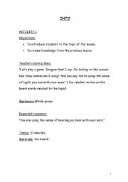 English Worksheet: five senses