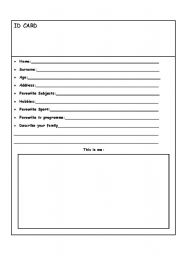 English worksheet: Personal Information