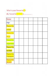 English worksheet: SPEAKING whats your favourite?